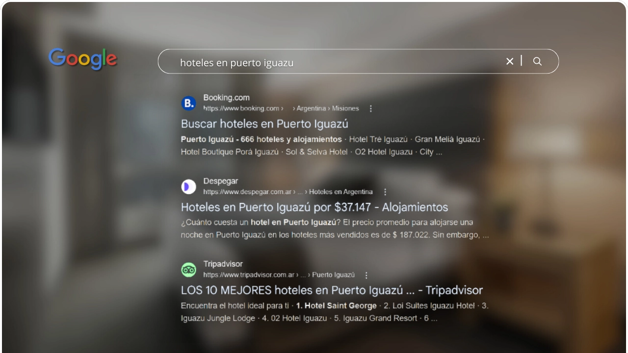 Hotel apareciendo primero en resultados de búsqueda de Google