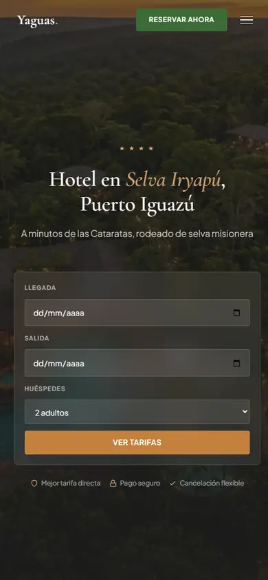 La misma muestra de Hotel Yaguas vista en un celular
