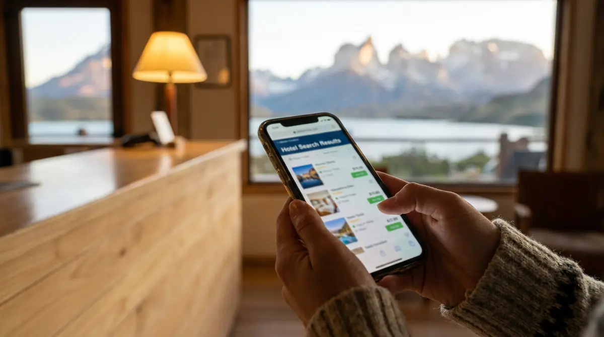 Huésped comparando el precio directo de un hotel en Google desde el celular
